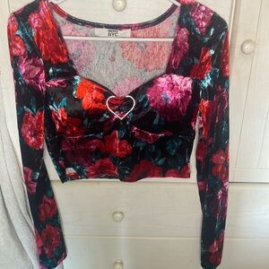 Velvet longsleeved crop top